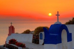 Закат на Санторини