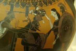 Афина Паллада родилась из головы Зевса и уже при рождении была полностью вооружена